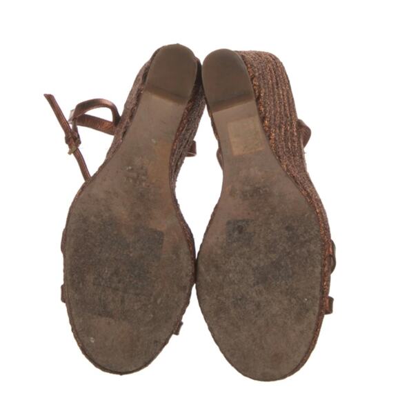 Gucci Bronze Metallic Lia Espadrilles Wedge Platforms - Picture 5 of 5